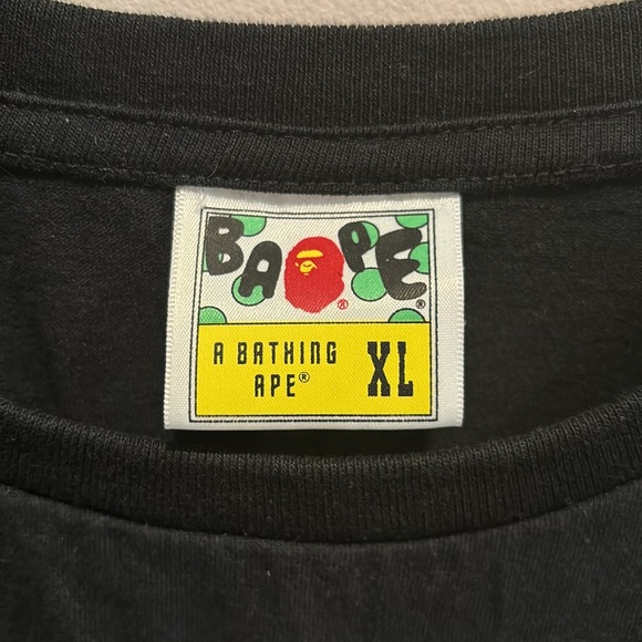 A Bathing Ape Gold Zip Shark Tee Black/Pink Men's XL - Picture 4 of 5